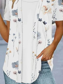 V Neck Loose Casual Floral Blouse -Shinee Style Shop 01d69c17f48903a3fcb0b94569146d52