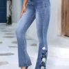 Floral Buttoned Casual Floral Embroidery Flare Leg Jeans 2 Floral Buttoned Casual Floral Embroidery Flare Leg Jeans -Shinee Style Shop 0499117317e7e9e306149d6a79239c9a