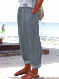 Women's Loose Casual Baggy Long Pant With Pockets -Shinee Style Shop 09477045afcb5fd8d1e7892ddc966465