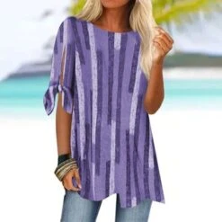 Geometric Crew Neck Loose Casual Blouse -Shinee Style Shop 0cc85e57ab25f49d36a0c9d059c10667