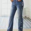 Casual Embroidered Floral Denim Jeans -Shinee Style Shop 0dd205558ddb8f31db1f3f6e734b5f9d
