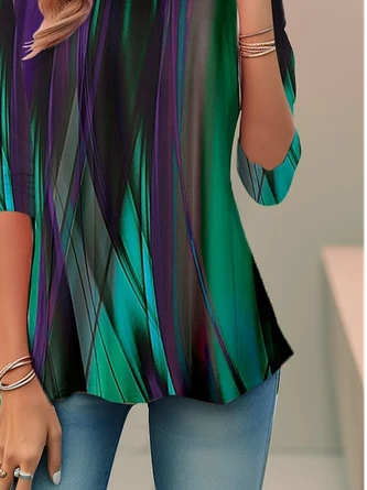 Women's Long Sleeve Tee T-shirt Spring/Fall Random Print Knitted Crew Neck Daily Going Out Casual Top Green 5 Women's Long Sleeve Tee T-shirt Spring/Fall Random Print Knitted Crew Neck Daily Going Out Casual Top Green - Image 3