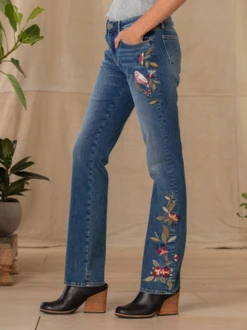 Casual Loose Floral Denim Jeans -Shinee Style Shop 1aba9a8c3b505e6995cb497b8efeed6b