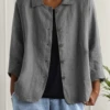 Casual Loose Cotton And Linen Shawl Collar Kimono