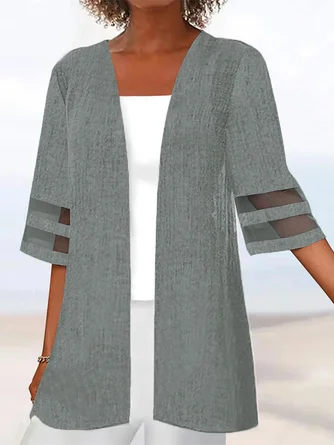 JFN Cotton-blend Casual Wrap Plain Loose Kimono 3 JFN Cotton-blend Casual Wrap Plain Loose Kimono