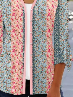 Casual Loose Wrap Floral Blouse -Shinee Style Shop 2f20ae81deb37e8c29b4cfea4b186523