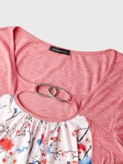 JFN Casual Floral Design Short Sleeve Top -Shinee Style Shop 3162d86c9066488812838087b23fd006