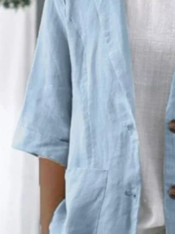 Plain Linen Cotton And Linen Blazer -Shinee Style Shop 31b94de4626b337b496aa60440319d12