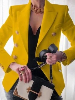 Ladies Fashion Button Design Blazer -Shinee Style Shop 35aa6ad1a05d2b70a28c59f7849cdbc5