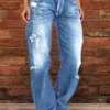 Loose Plain Casual Denim Jeans