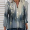 Casual Ombre Shirt Collar Blouse