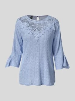 Crew Neck Lace Casual Blouse -Shinee Style Shop 3a23215c3a7a690e4a3f1e42c6bc11fd