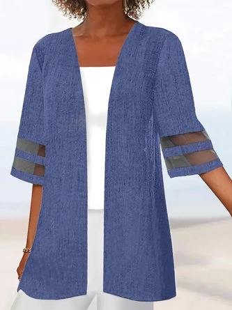 JFN Cotton-blend Casual Wrap Plain Loose Kimono 6 JFN Cotton-blend Casual Wrap Plain Loose Kimono - Image 4