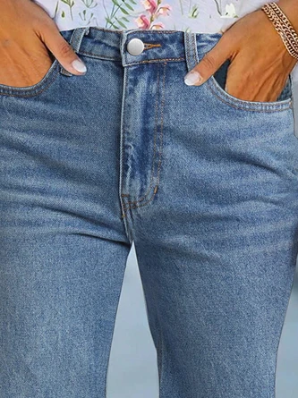 Plain Loose Casual Denim Shorts 4 Plain Loose Casual Denim Shorts - Image 2