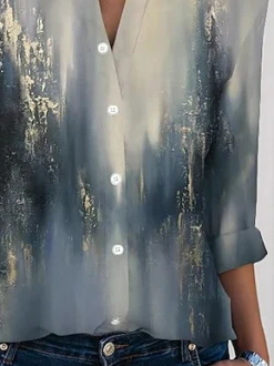 Casual Ombre Shirt Collar Blouse -Shinee Style Shop 423a1caab0a966a433e834d455177733