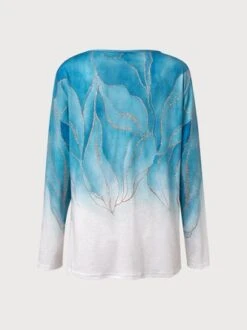 Gradient Tulip-shaped Hem Button Loose Tunic T-shirt -Shinee Style Shop 4c6827701468b49ae91a2e41e00845dd