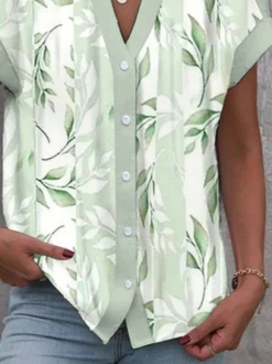 JFN Casual Floral V Neck Blouse -Shinee Style Shop 4dffd3eaa805a6c4409444b65c6c95ef