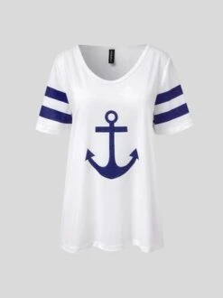 Sea Casual V Neck Anchor T-Shirt -Shinee Style Shop 50447d12cdae790641a38238b5e3955d