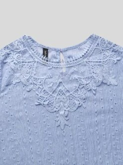 Crew Neck Lace Casual Blouse -Shinee Style Shop 548bec9906ba339116df42520abc6138