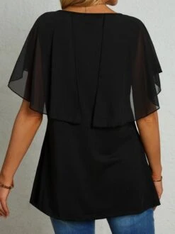 JFN Round Neck Regular Fit Casual Vacation Short Sleeve Top -Shinee Style Shop 58807edea0d8b56d95586af2cc883026