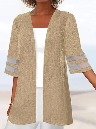 JFN Cotton-blend Casual Wrap Plain Loose Kimono 4 JFN Cotton-blend Casual Wrap Plain Loose Kimono - Image 2