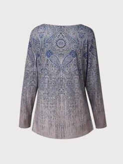JFN Crew Neck Casual Paisley Autumn Daily Long Sleeve Tops -Shinee Style Shop 6b29525560c184b9d30faf9ae26d768a
