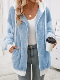 Fluff/Granular Fleece Fabric Casual Loose Teddy Jacket -Shinee Style Shop 72391e6f2883c1d852e4a42ac7ba537b