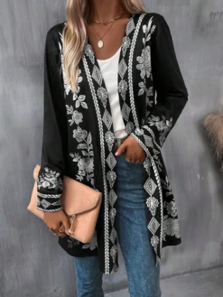 Jersey Cross Neck Casual Loose Kimono -Shinee Style Shop 789fb0171a50990f04623e306f7e6ff0