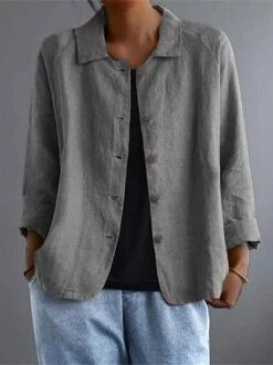 Casual Loose Cotton And Linen Shawl Collar Kimono 7 Casual Loose Cotton And Linen Shawl Collar Kimono -Shinee Style Shop 7a7d97a49468b79b9477404faeda55e2