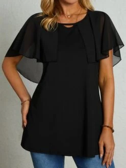 JFN Round Neck Regular Fit Casual Vacation Short Sleeve Top -Shinee Style Shop 7afbd63b0f2ec196376cf1657fbd0048