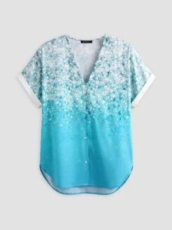 Loosen Ombre Short Sleeve Blouse -Shinee Style Shop 7b5e1c7e86e0cfec4ae38e2bdfbc8c6f