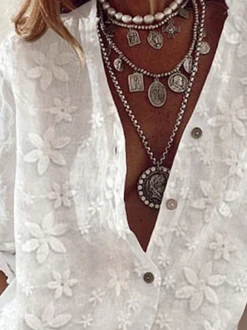 JFN Cotton Lace Stitching Long Sleeve Shirt -Shinee Style Shop 7ba8f37d5ccf084ceaf3d0791abfbdef