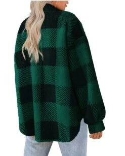 Teddy Velvet Loose Casual Plaid Teddy Jacket -Shinee Style Shop 80342d6329f14acb5f52685415fcc393