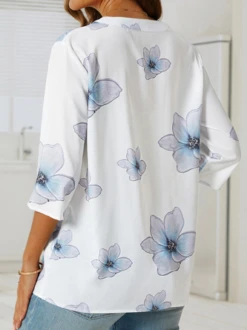 JFN Stand Collar Floral Casual Blouse -Shinee Style Shop 81edd480b5b4af20b98926eb55b513d5