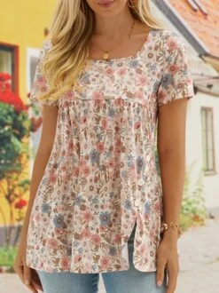 Buttoned Casual Square Neck Shirt -Shinee Style Shop 83a585d3a40093bba610ecbd8893cfde