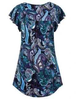 Loose Crew Neck Paisley Casual Tunic -Shinee Style Shop 858f996af8a0d9d16268a3d662c7c864