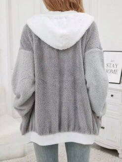 Fluff/Granular Fleece Fabric Casual Loose Teddy Jacket -Shinee Style Shop 87e0dbc421853a881f857f306a7a6f9e
