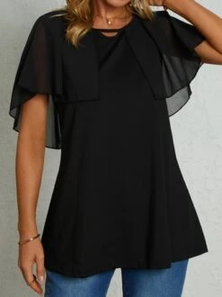 JFN Round Neck Regular Fit Casual Vacation Short Sleeve Top -Shinee Style Shop 8a487a86a54f6caf1b046343868c36a0