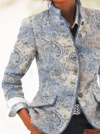 Regular Fit Paisley Boho Blazer 4 Regular Fit Paisley Boho Blazer - Image 2