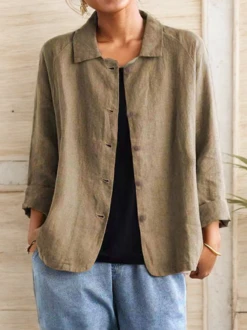 Casual Loose Cotton And Linen Shawl Collar Kimono 8 Casual Loose Cotton And Linen Shawl Collar Kimono -Shinee Style Shop 8cb03581ad4d1eb16517cf369ebe6cf7