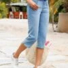 Loose Plain Denim Casual Jeans