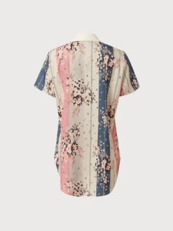 Floral Regular Fit Casual Short Sleeve Blouse -Shinee Style Shop 95885262d7aa395ed82b4a070e3dbcc8