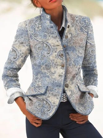 Regular Fit Paisley Boho Blazer 3 Regular Fit Paisley Boho Blazer