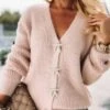 Urban V Neck Bow Sweater