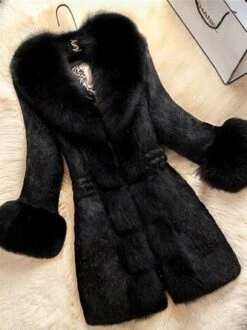 Women Elegant Plain Long Faux Fur Coat -Shinee Style Shop b15853c77dff36eefbbdf2d2be9e7dd9