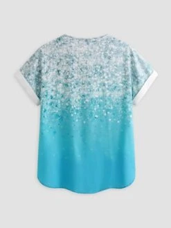 Loosen Ombre Short Sleeve Blouse -Shinee Style Shop b7ba03c6f7be07ee4144b369610168fa