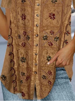 Square Neck Casual Ethnic Blouse -Shinee Style Shop b826add396f318e5b9f1cc8d565c772a