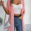 Plain Wool/Knitting Loose Casual Kimono