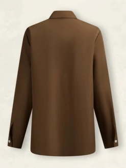 JFN Cotton & Linen Loose Plain Shirt Collar Casual Blouse -Shinee Style Shop c47729b3455a3737e7fdf785e3906343