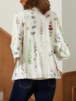 Wrap Casual Loose Floral Blouse -Shinee Style Shop cbe2053d51c0bb9a153db6a9b5a87d0c